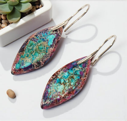 Jasper Teardrop Point Earrings - 5 Styles