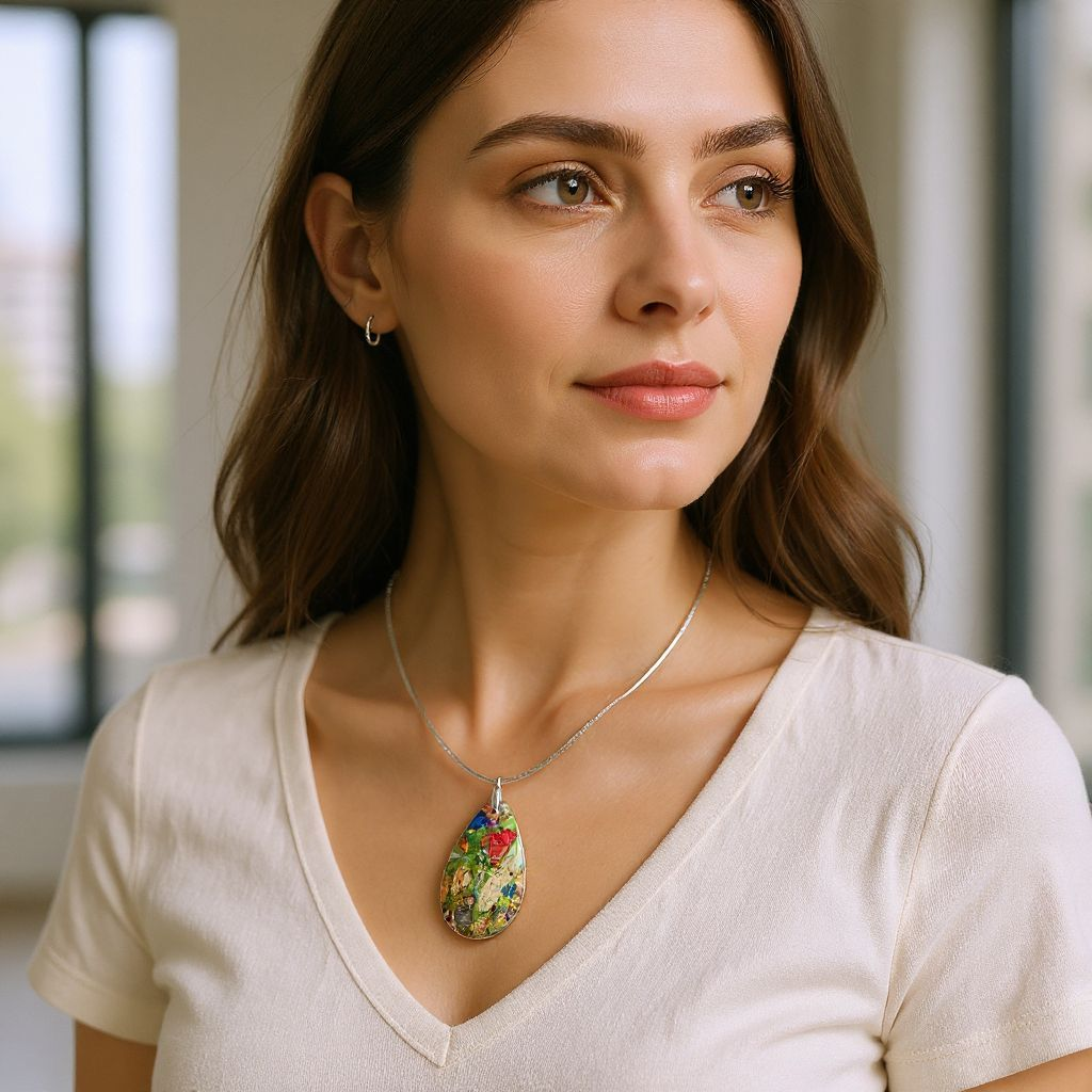 Regalite/Imperial Jasper Large Pendant Necklace