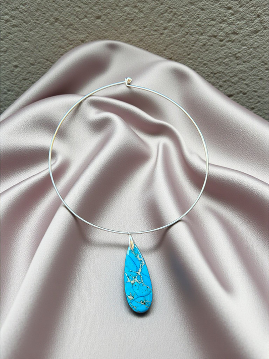 Impression Jasper Turquoise Teardrop Pendant &/or Earrings