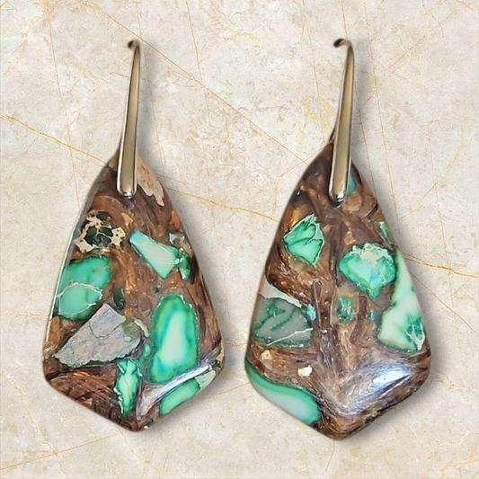Jasper Geometric Drop Earrings