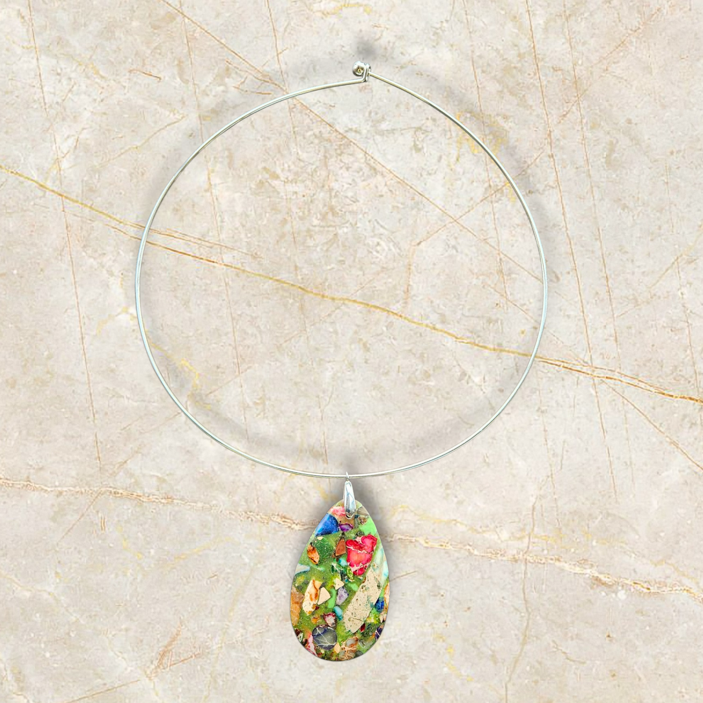 Regalite/Imperial Jasper Large Pendant Necklace