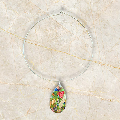 Regalite/Imperial Jasper Large Pendant Necklace