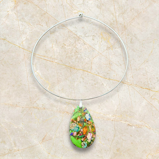 Regalite/Imperial Jasper Large Pendant Necklace