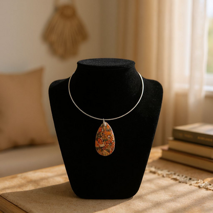 Regalite/Imperial Jasper Large Pendant Necklace