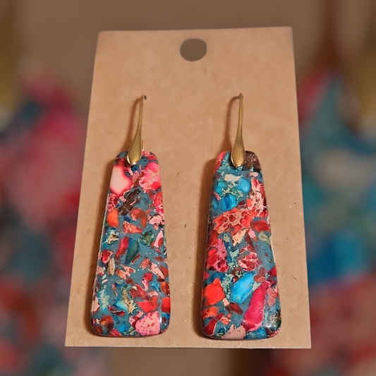 Jasper Trapezoid Patchwork Earrings - 2 Styles