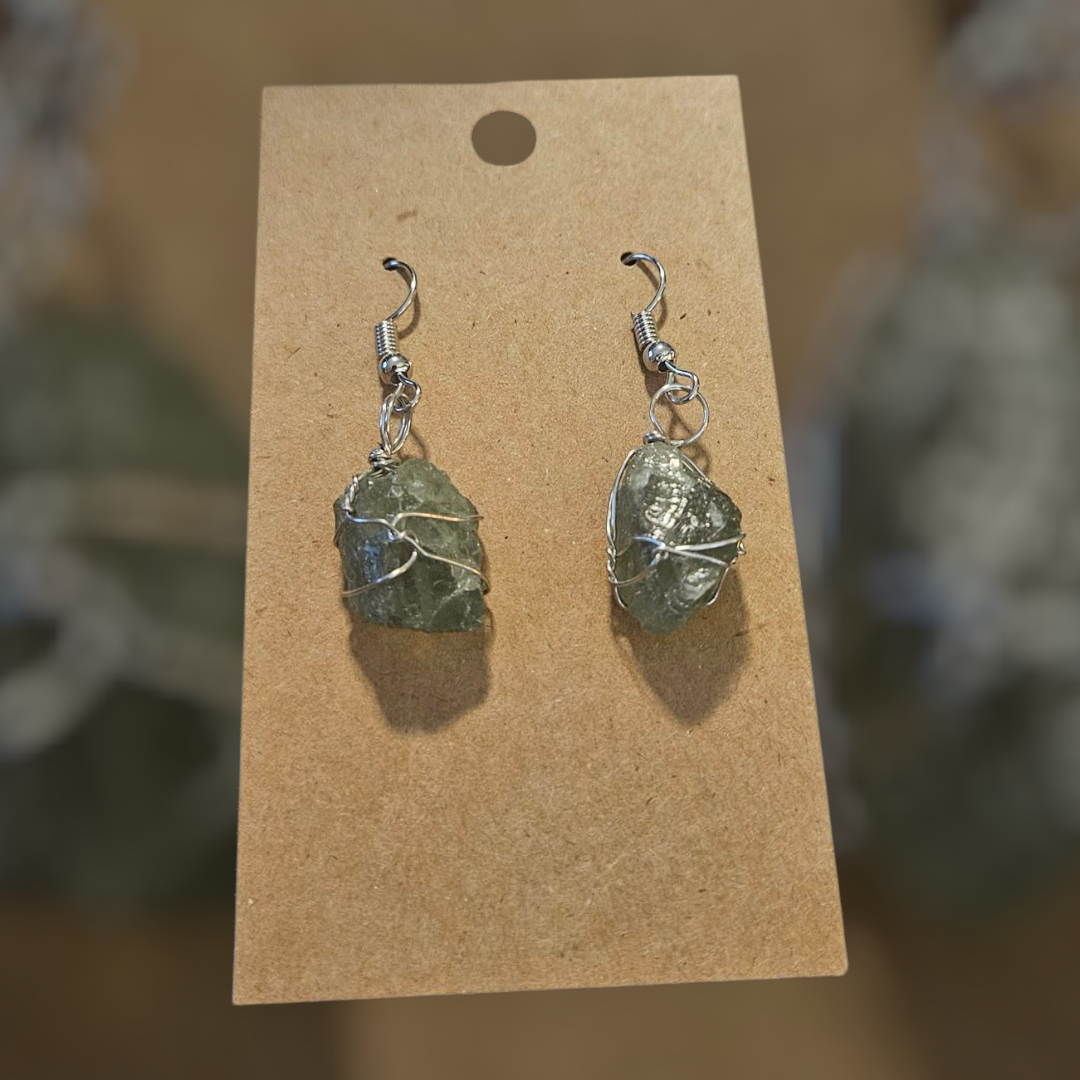 Crystal & Natural Stone wire wrapped Earrings - 14 Healing Styles