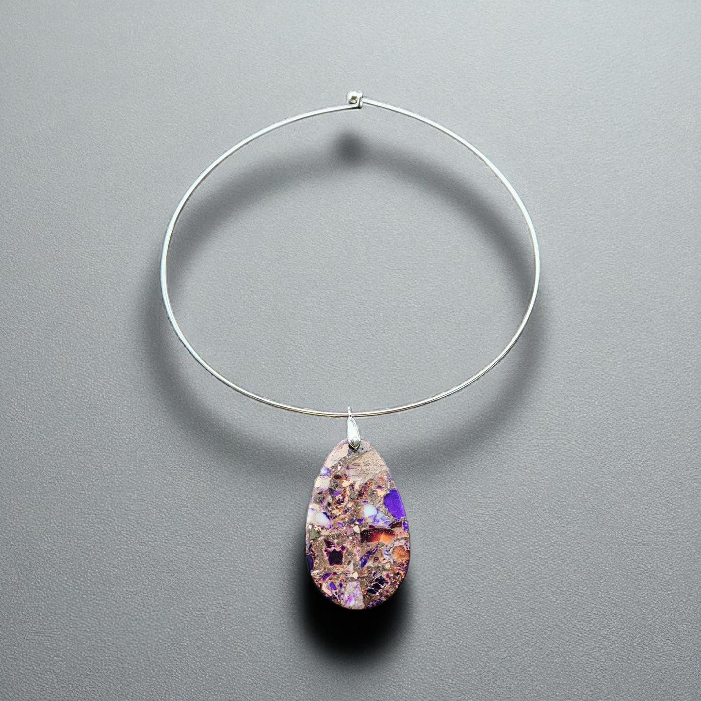 Regalite/Imperial Jasper Large Pendant Necklace