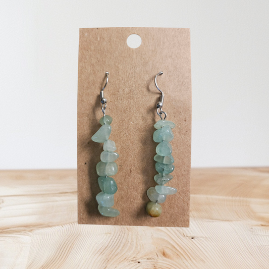 Bohemian Natural Chip Stone  Drop Earrings