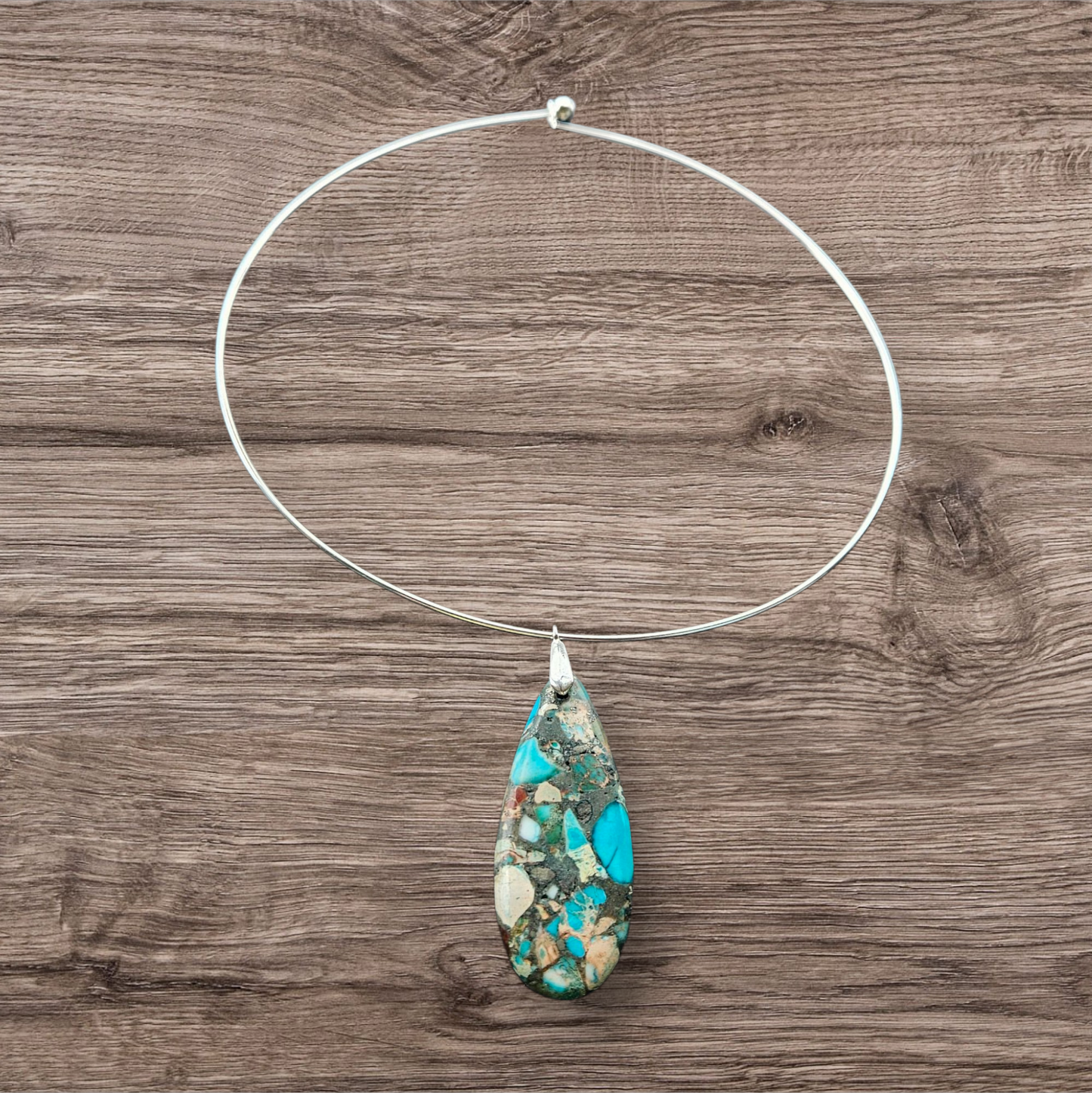 Imperial Jasper Sky Blue Earrings or Pendant