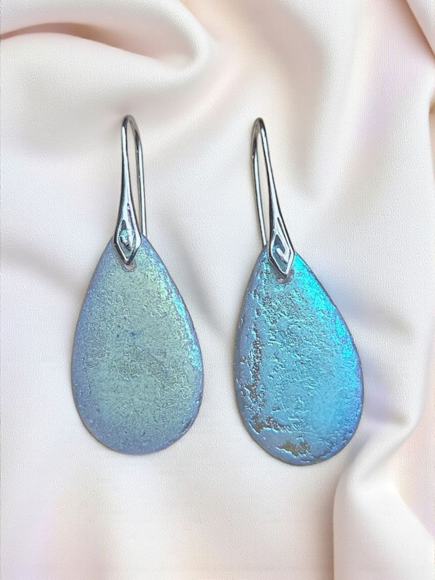 Czech Glass Earrings with real Platinum Plated Ear Wire - Platinum