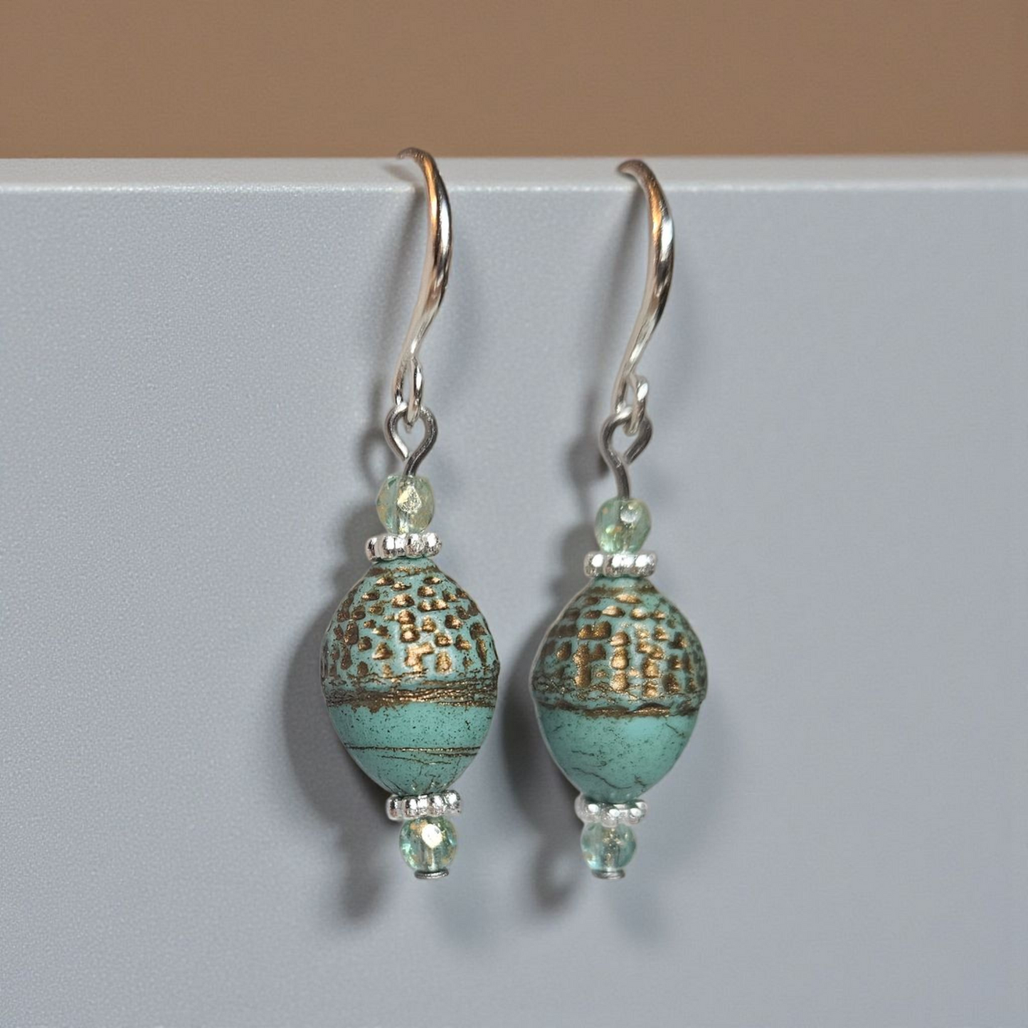 Acorn Czech Earring with Sterling Silver