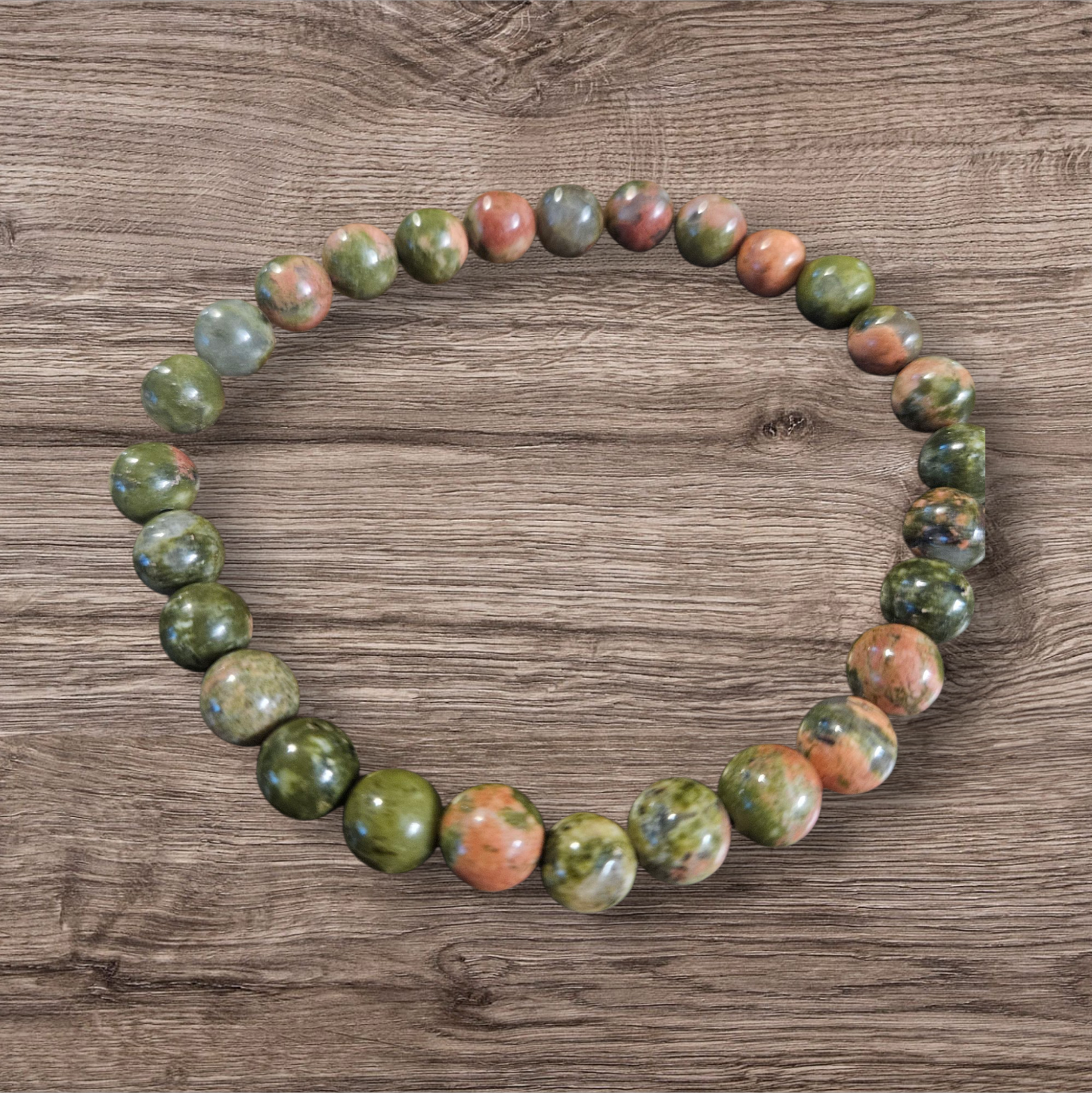 Natural Healing Unakite Stone Bracelet 6mm