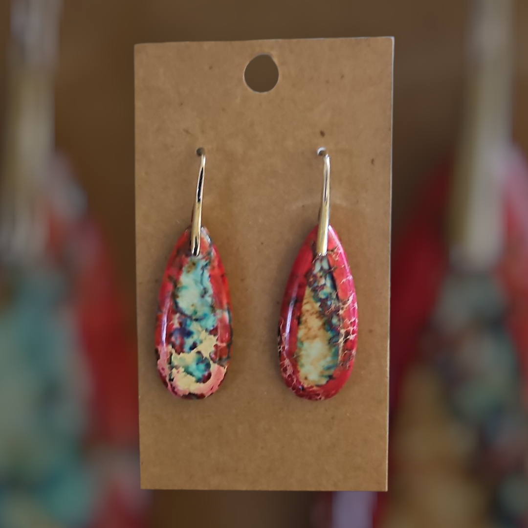 Jasper Water Droplets Earrings - 7 Styles