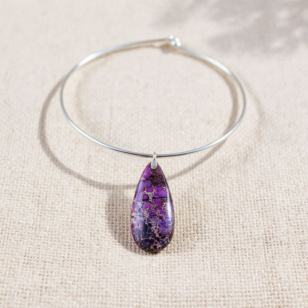 Impression Jasper Purple Teardrop Pendant &/or Earrings