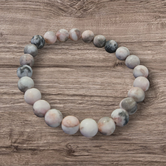 Pink Zebra Natural Stone Beaded Bracelets - 5 unique styles