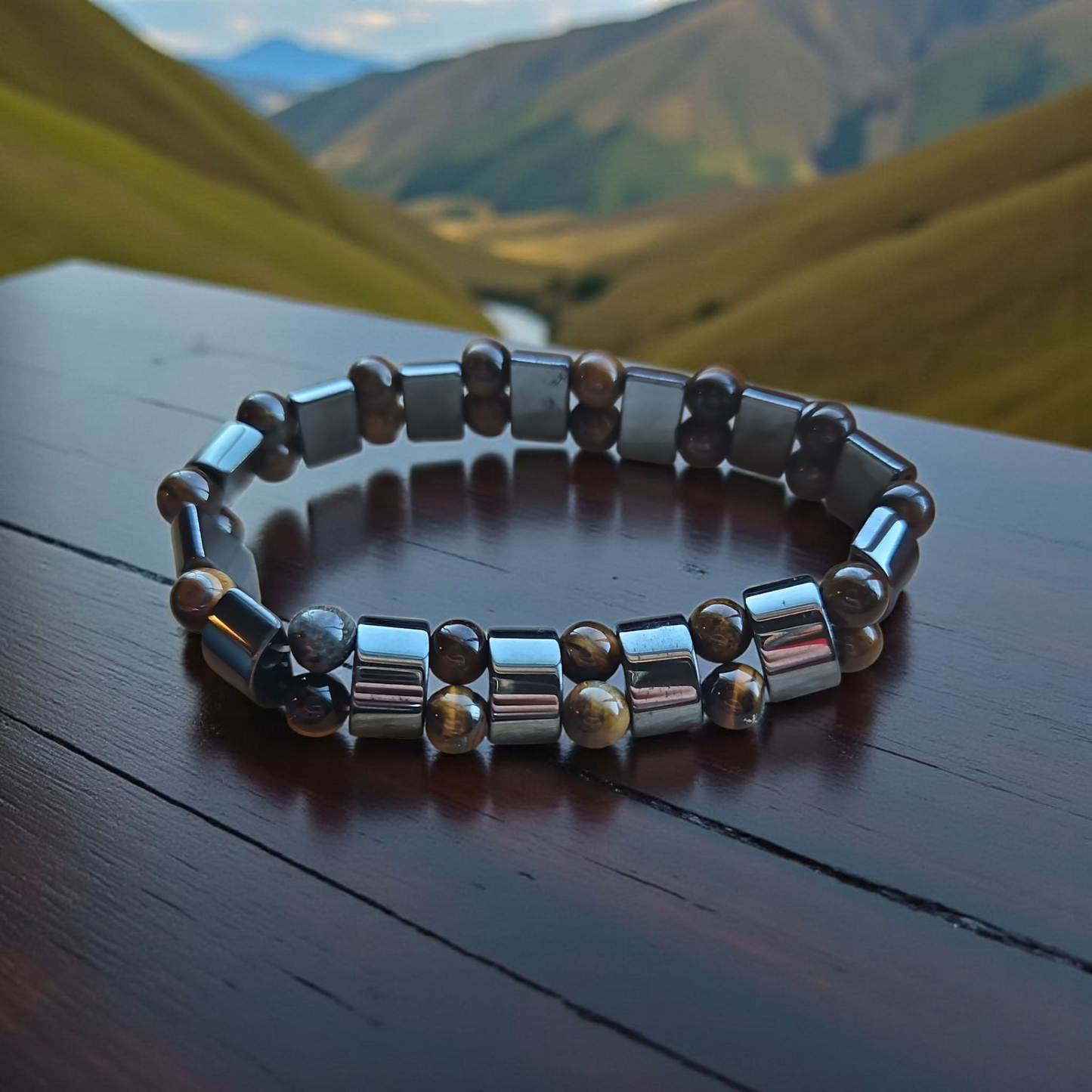 Tiger Eye and Hematite Bracelets  - Unisex - 5 Styles