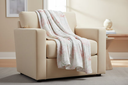 Water Lily Bamboo Throw Blanket